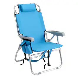 Winado - 38in Portable Folding Tall Backpack Beach Camping Chair, Heavy Duty, Aluminum Reclining Chair for Outdoor Beach Garden - Blue