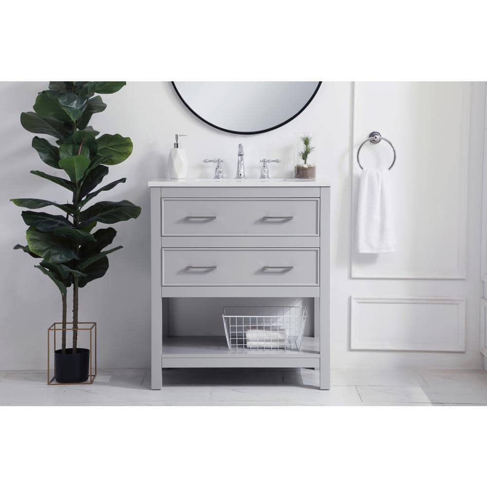 Elegant Kitchen and Bath - 30 inch Single Bathroom Vanity in Grey - Gray price history on PriceWatchPro