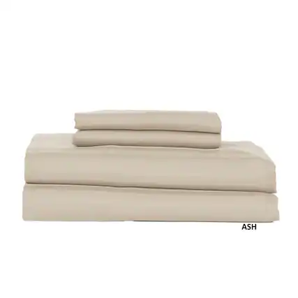 Front. Castle Hill London - Castle Hill London 600 Thread Count Sateen Stripe Sheet Set - Queen, Ash - Ash.