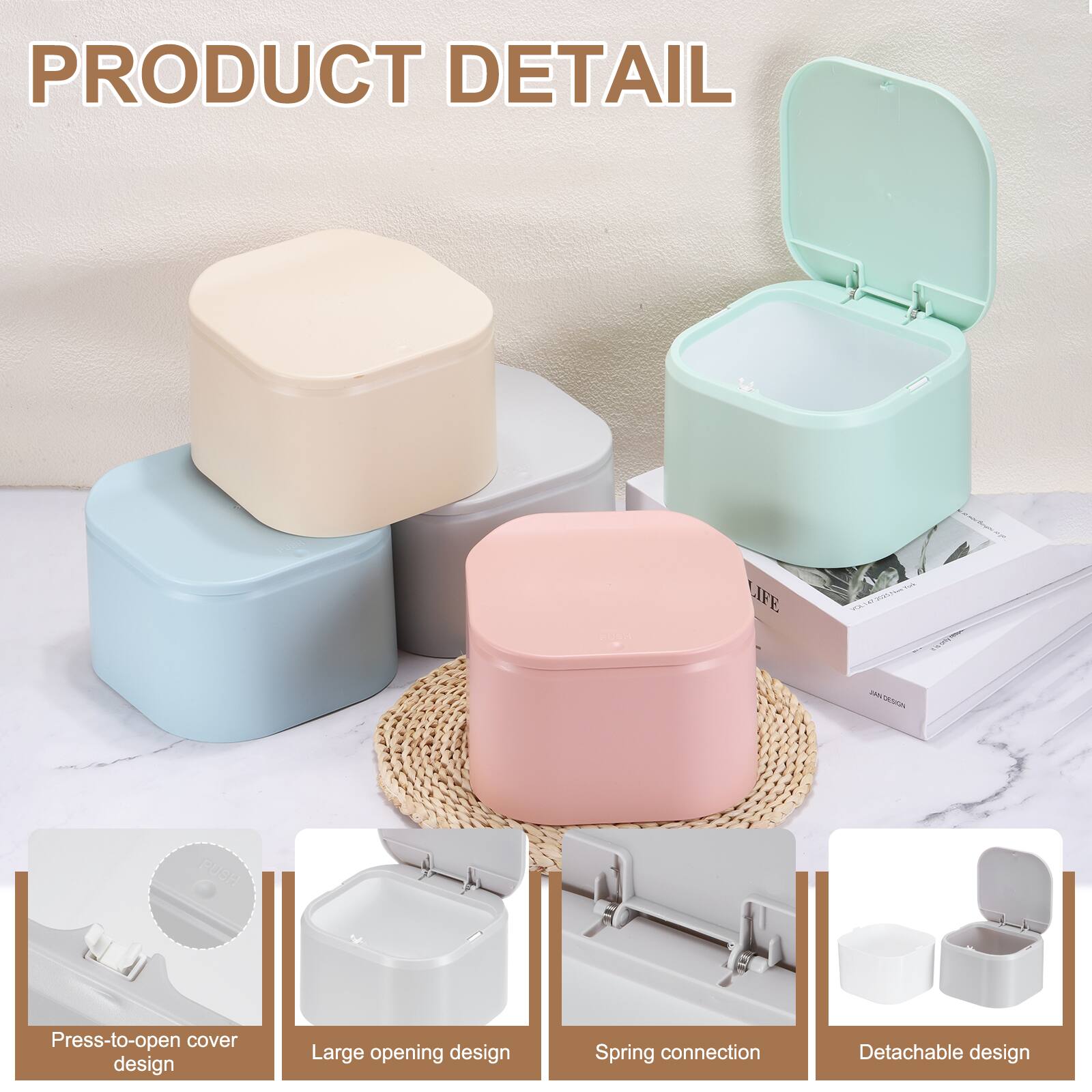 PRODUCT DETAIL

- Press-to-open cover design
- Large opening design
- Spring connection
- Detachable design