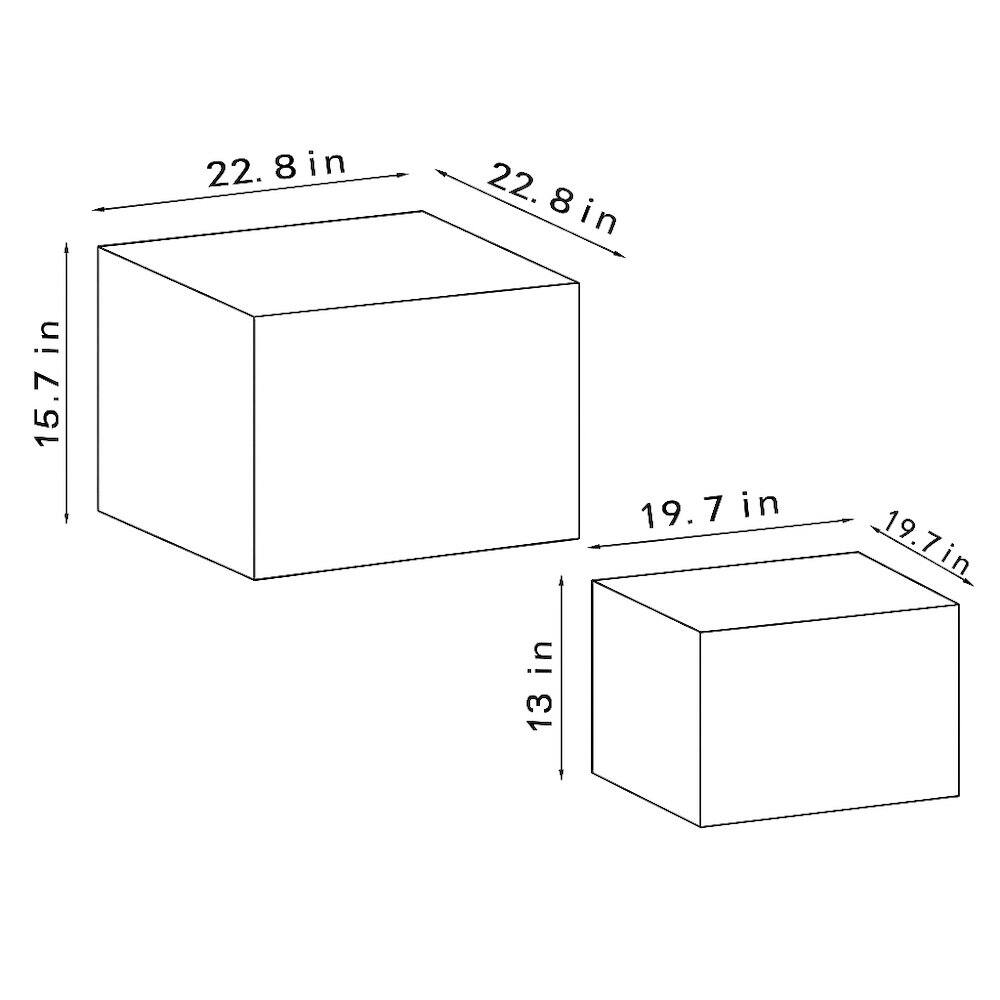 15.7 in  
22.8 in  
22.8 in  
19.7 in  
19.7 in  
13 in