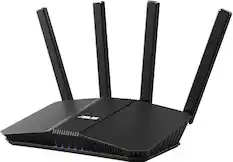 Front. ASUS - RT-BE59 BE5000 Dual-Band Wi-Fi 7 Router - Black.