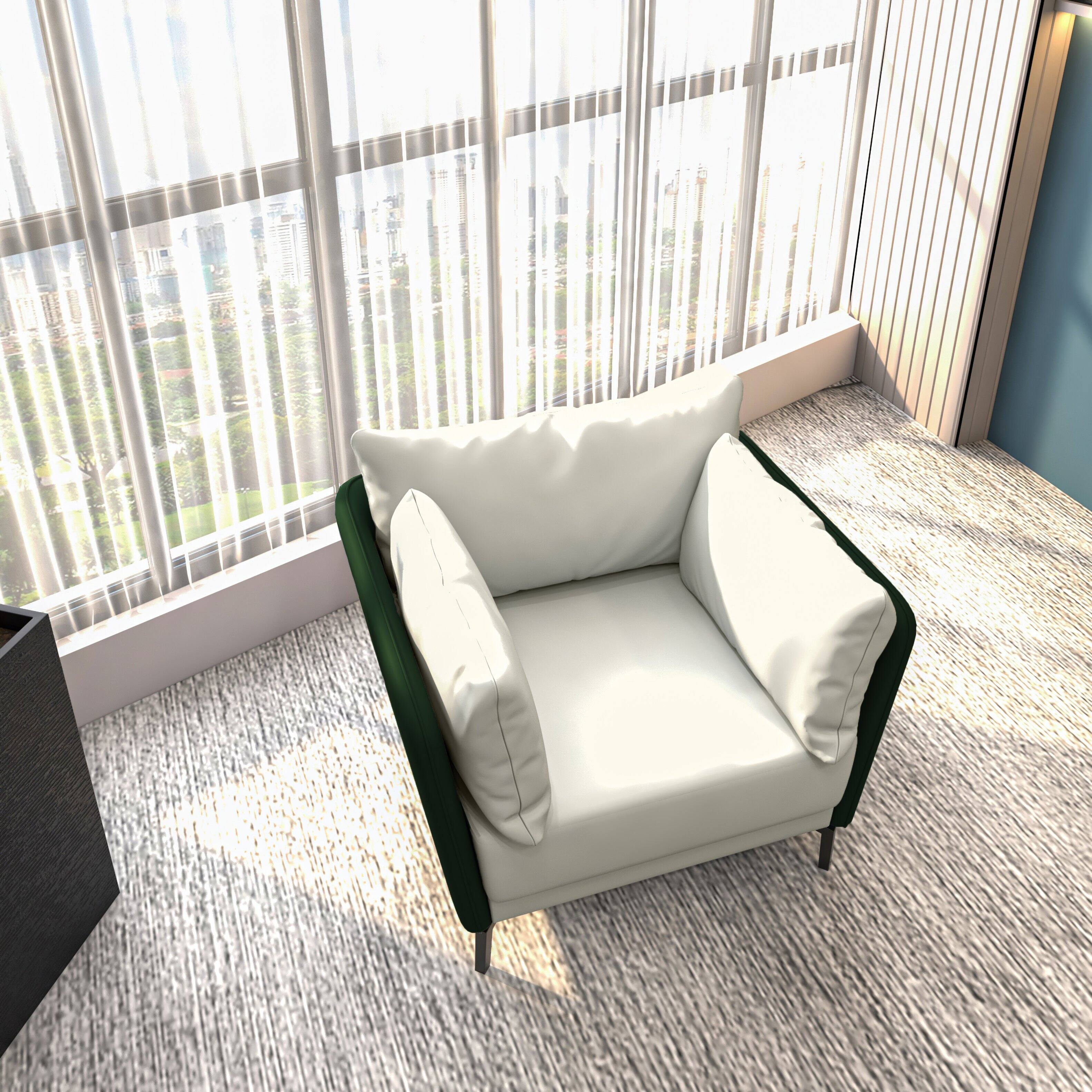 Left. LeisureMod - Luxify Modern Vegan Leather Accent Chair - Metal Legs Single Seater Armchair - 350 lb Capacity - Green.