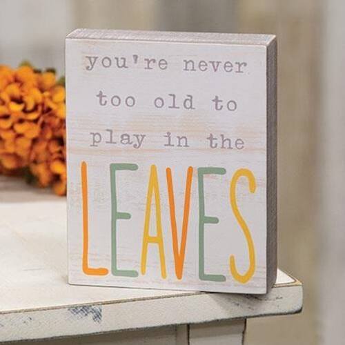 you're never too old to play in the LEAVES