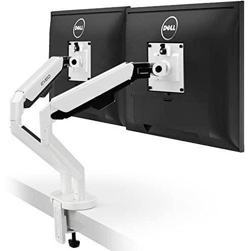 White-Dual Monitor Mount