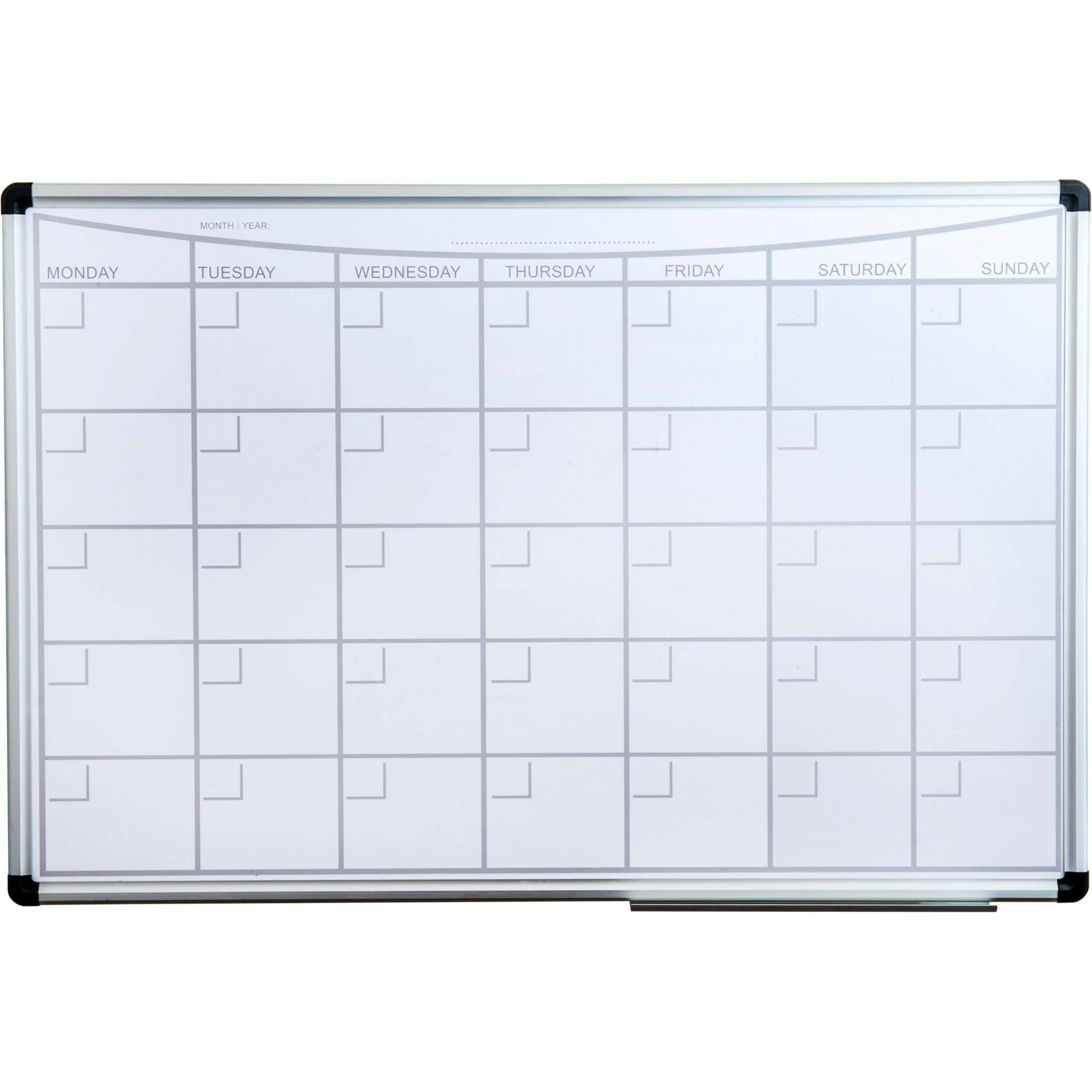 Alt View 18. Floortex - Viztex Lacquered Steel Magnetic Monthly Planner Dry Erase Board with an Aluminium Frame 36'' x 24'' - White.