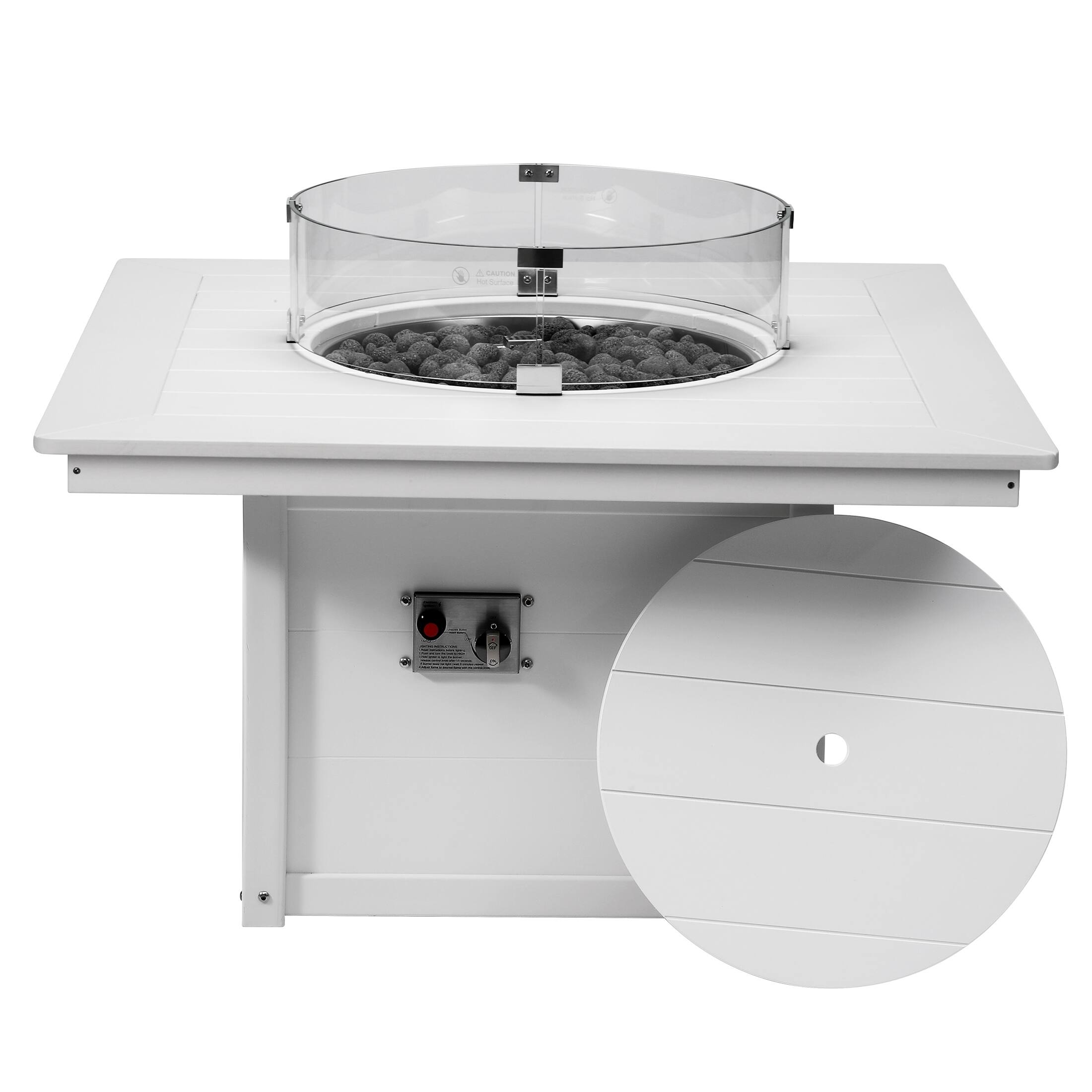 Front. WestinTrends - WestinTrends Helios 42" Modern Outdoor Patio Propane Square Fire Pit Table.