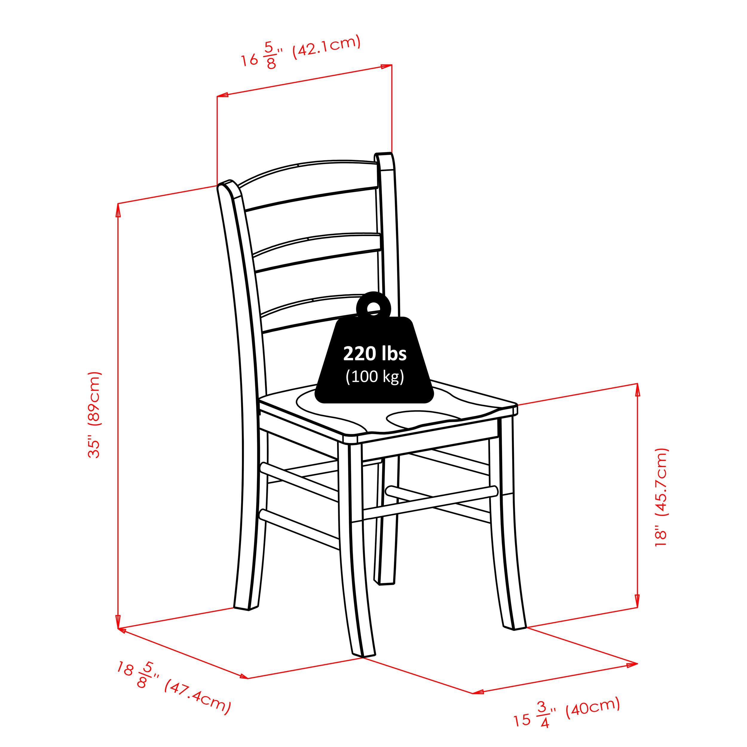 16 1/8" (42.1cm)  
35" (89cm)  
18 5/8" (47.4cm)  
15 3/4" (40cm)  
18" (45.7cm)  
220 lbs (100 kg)