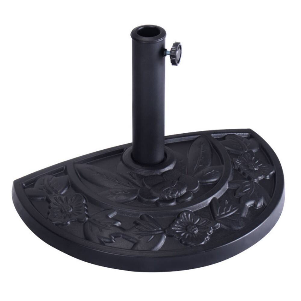 Front. Mondawe - 20 inch Outdoor Patio Half Round Umbrella Base - Black.