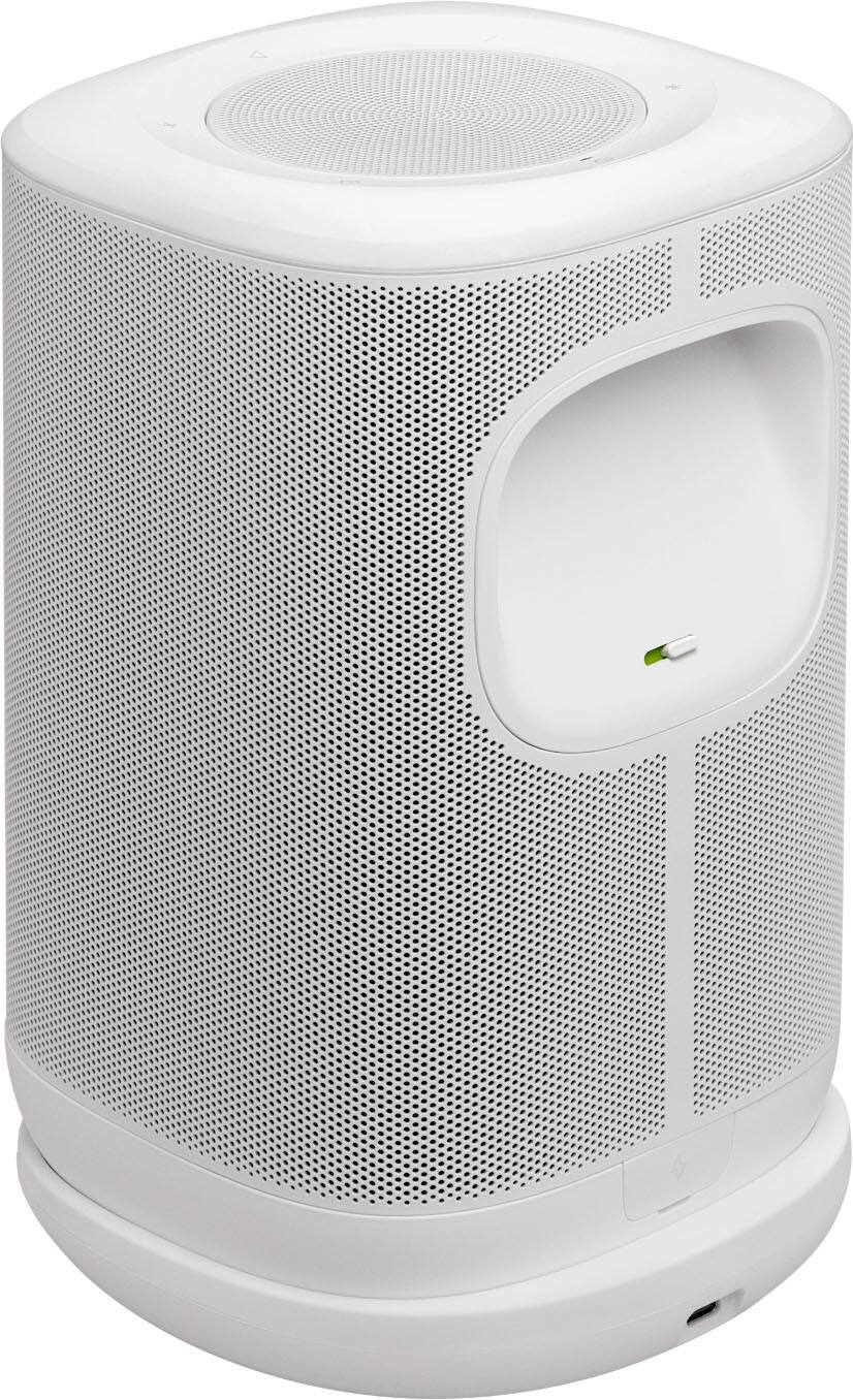 Back. JBL - Cove P1 Portable Wi-Fi home speaker with Dolby Atmos and easy whole-home listening - 2026 - White.