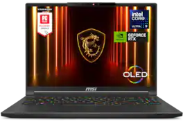 MSI - Stealth 16 AI 16" 240Hz QHD+ OLED Gaming Laptop - Intel U9-285H - NVIDIA GeForce RTX 5070 - 32GB Memory - 1TB SSD - Core Black
