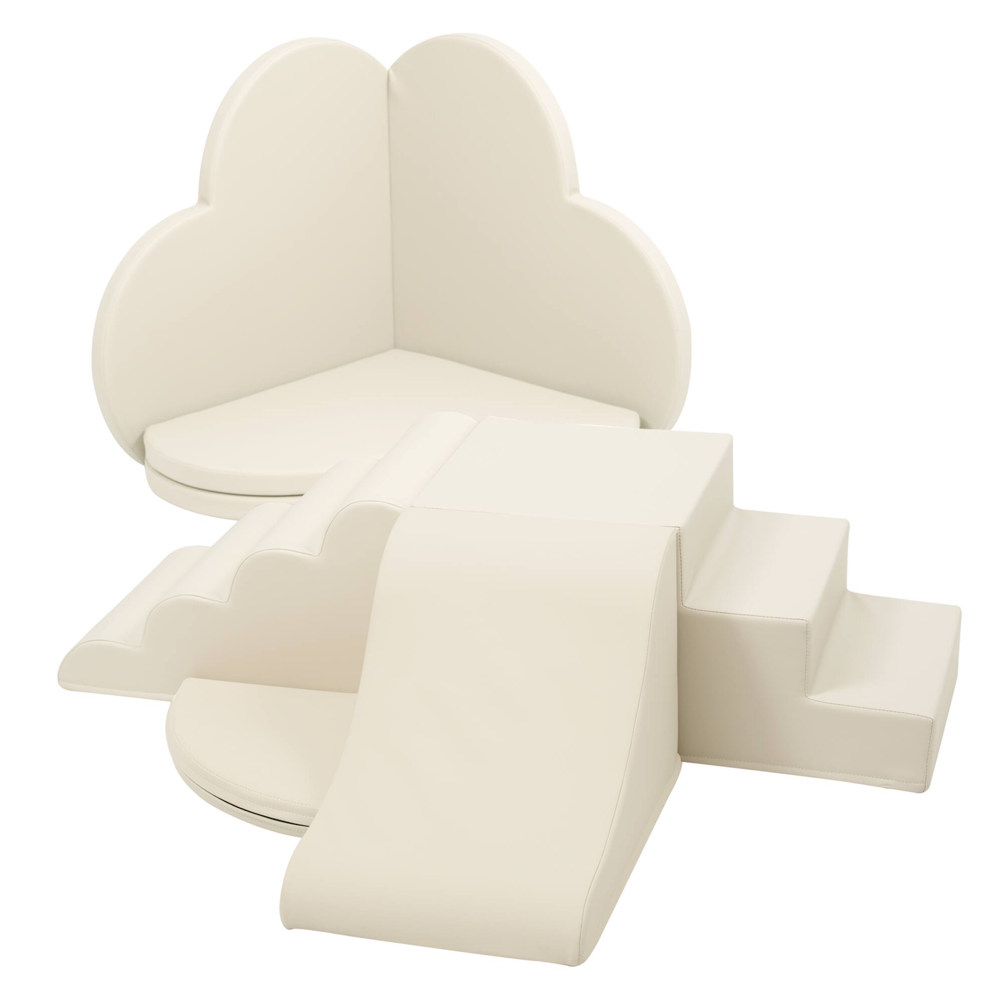 Alt View 8. Siljoy - 6-Piece Soft Foam Climber Blocks, Baby Foam Climbing Toys, Child Development Playset, Non-Toxic, Velcro, Easy Clean - Beige.