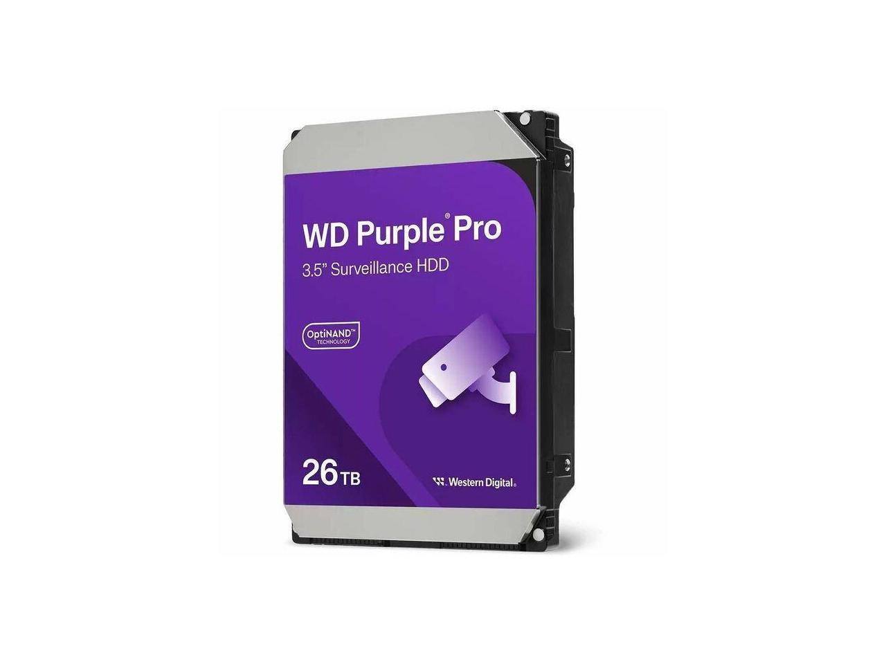 WD Purple Pro 3.5" Surveillance HDD  
OptiNAND Technology  
26TB  
Western Digital