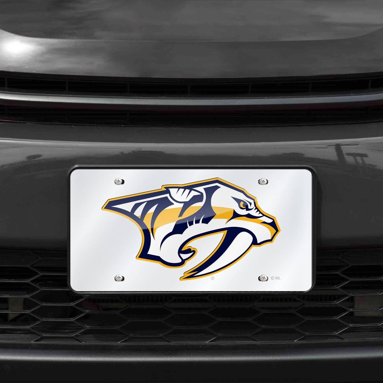 Alt View 2. Rico Industries - Nashville Predators NHL Mirrored Laser Cut License Plate Laser Tag - Multi.