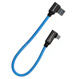 Kondor Blue - USB-A to USB-C 3.0 Right Angle High Speed Data and Charging Cable 3A 60W 5G | 1FT Ultra-Durable