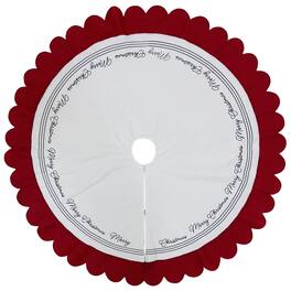 Celebrations - Home Red/White Merry Christmas Tree Skirt 26.8 in. (Case of 4) - Red|White