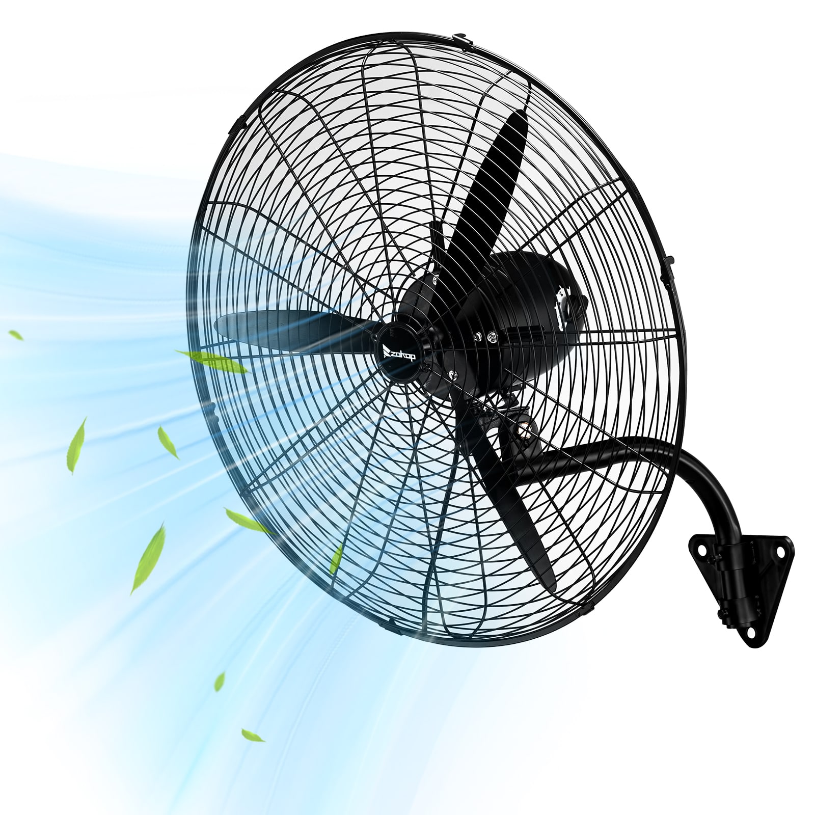 Winado - 20inch High Velocity Wall Mount Fan Oscillating,Industrial Fan with 4 Speed Ventilation,100% BLDC Copper Motor, 4963CFM - Black