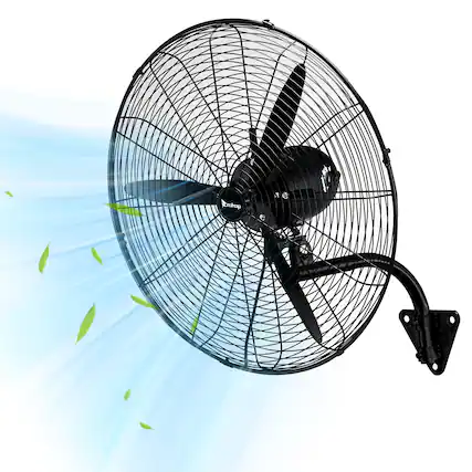 Front. Winado - 20inch High Velocity Wall Mount Fan Oscillating,Industrial Fan with 4 Speed Ventilation,100% BLDC Copper Motor, 4963CFM - Black.