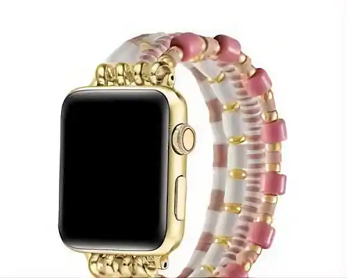 Front. Posh Tech - Posh Tech Emily Beaded Band for Apple Watch - Pink.