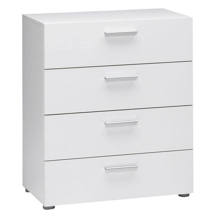 Angle. Hivvago - Hivvago Contemporary Style 4-Drawer Bedroom Bureau Storage Chest - White.