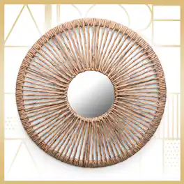Adore Decor - Carrie Round Rattan Style Hanging Mirror