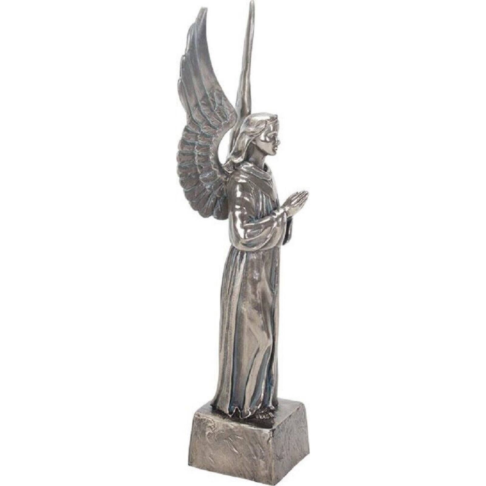 Left. Pacific Trading - Christchurch Cathedral New Zealand Replica Standing Angel Statue Figurine 14.75 inch - Grey.