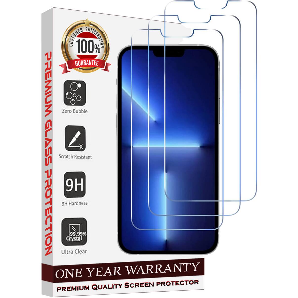CUSTOMER 100% SATISFACTION GUARANTEE

PREMIUM GLASS PROTECTION

- Zero Bubble
- Scratch Resistant
- 9H Hardness
- 99.99% Crystal
- Ultra Clear

ONE YEAR WARRANTY

PREMIUM QUALITY SCREEN PROTECTOR