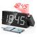 Front. Dazzed Corner - Digital Projector Alarm Clocks,Plug-in Clock,Battery Backup,USB Charging Port - Black.