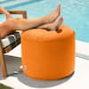 Front. Jaxx - Jaxx Spring Indoor / Outdoor Bean Bag Pouf Ottoman, Sunbrella Tangerine - Tangerine.