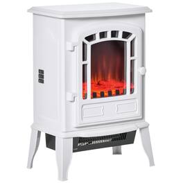 Resenkos - Electric Fireplace Heater, Realistic Flame Effect Overheat Protection - White