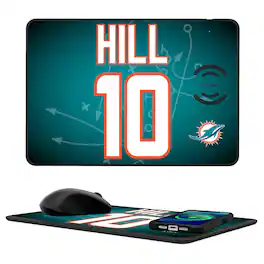 Keyscaper - Tyreek Hill Miami Dolphins Wireless Charger and Mouse Pad - Black