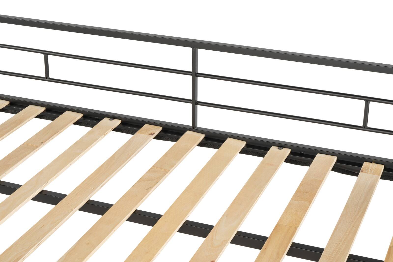 Alt View 10. Ecooso - Twin Over Twin Metal Bunk Bed，Guardrails, Convertible to Two Beds, Low-Profile Safe Design, Noise-Free, Easy Assembly - Black.