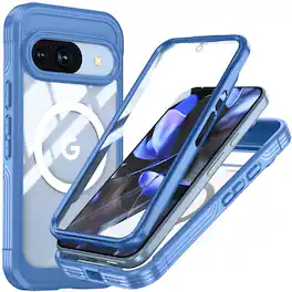 UUCOVER - Full Body Case for Google Pixel 10 /10 Pro, Shockproof Case Built-in Screen Protector Compatible with Mag Safe Cover - Blue