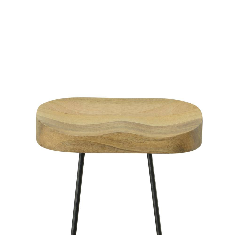 Alt View 3. Carolina Chair & Table - Saga 31" Barstool - Set of 2 - Natural Seat - Black Base - Natural, Black.