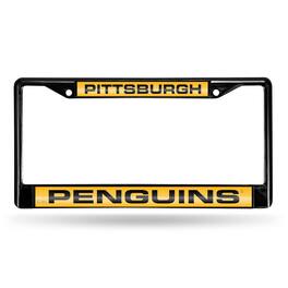 Rico Industries - Pittsburgh Penguins Black Metal License Plate Frame Holder - Multi