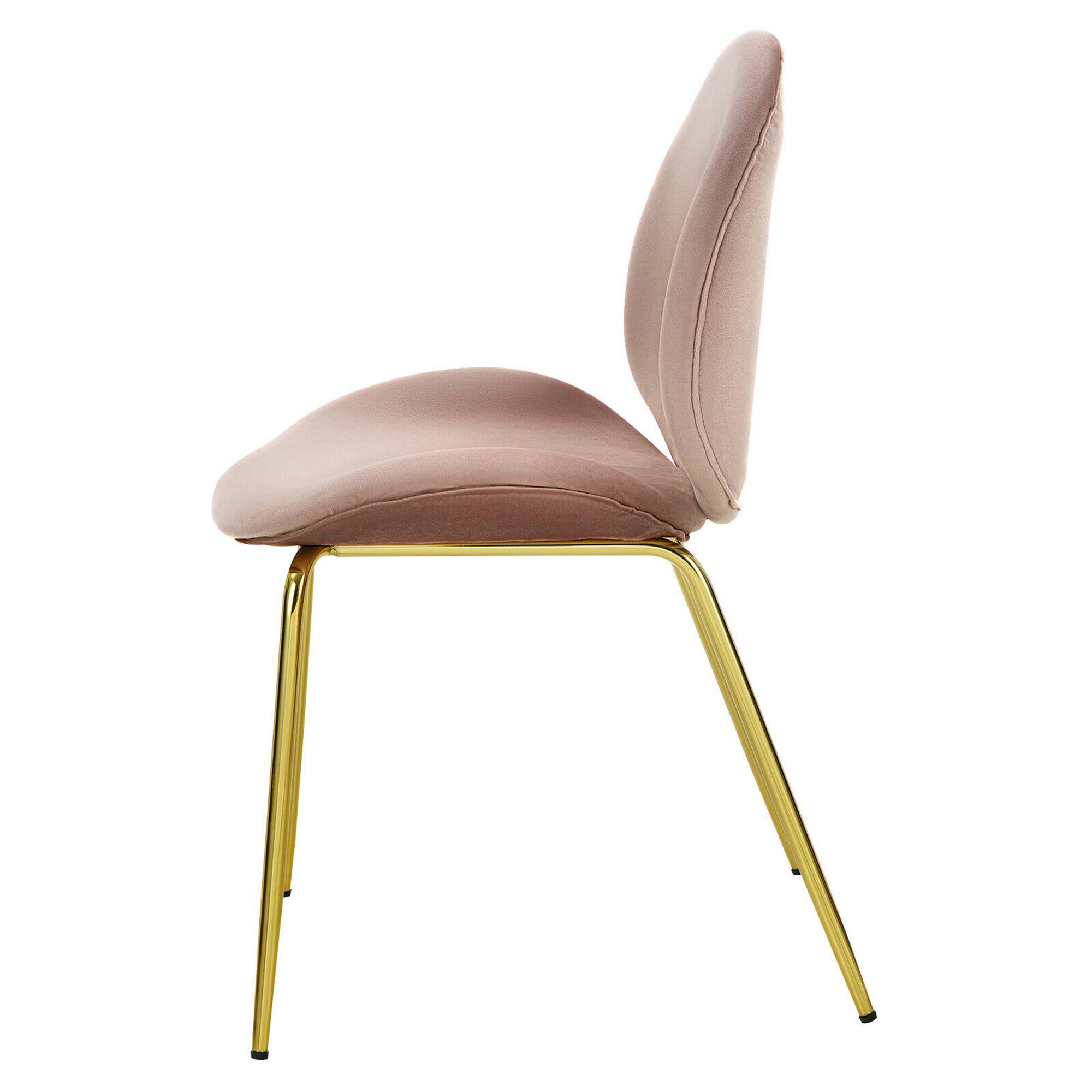 Alt View 9. Gymax - Gymax 4PCS Velvet Dining Chair Accent Leisure Chair Armless Side Chair Pink - Pink.