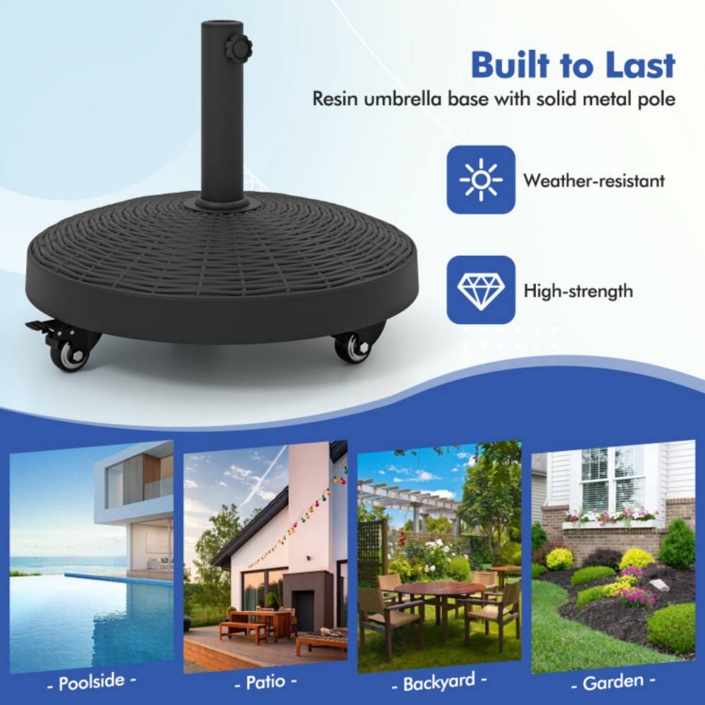 Built to Last  
Resin umbrella base with solid metal pole  
Weather-resistant  
High-strength  

- Poolside  
- Patio  
- Backyard  
- Garden