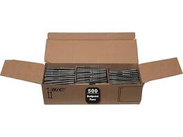 BIC - Round Stic Xtra Life Ballpoint Pen, Medium Point, 1.0mm, 500/Pack - Black Ink