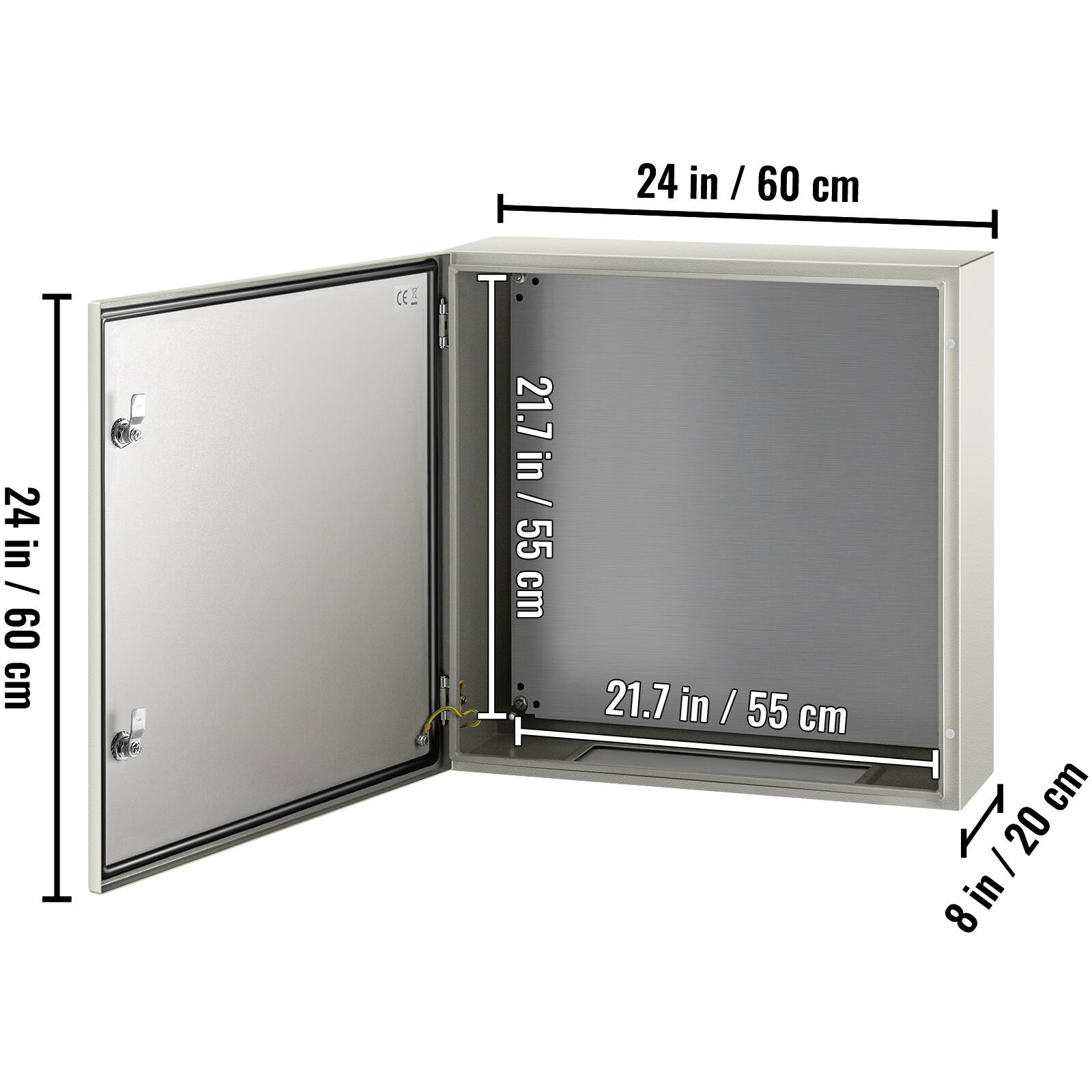 24 in / 60 cm  
24 in / 60 cm  
21.7 in / 55 cm  
21.7 in / 55 cm  
8 in / 20 cm