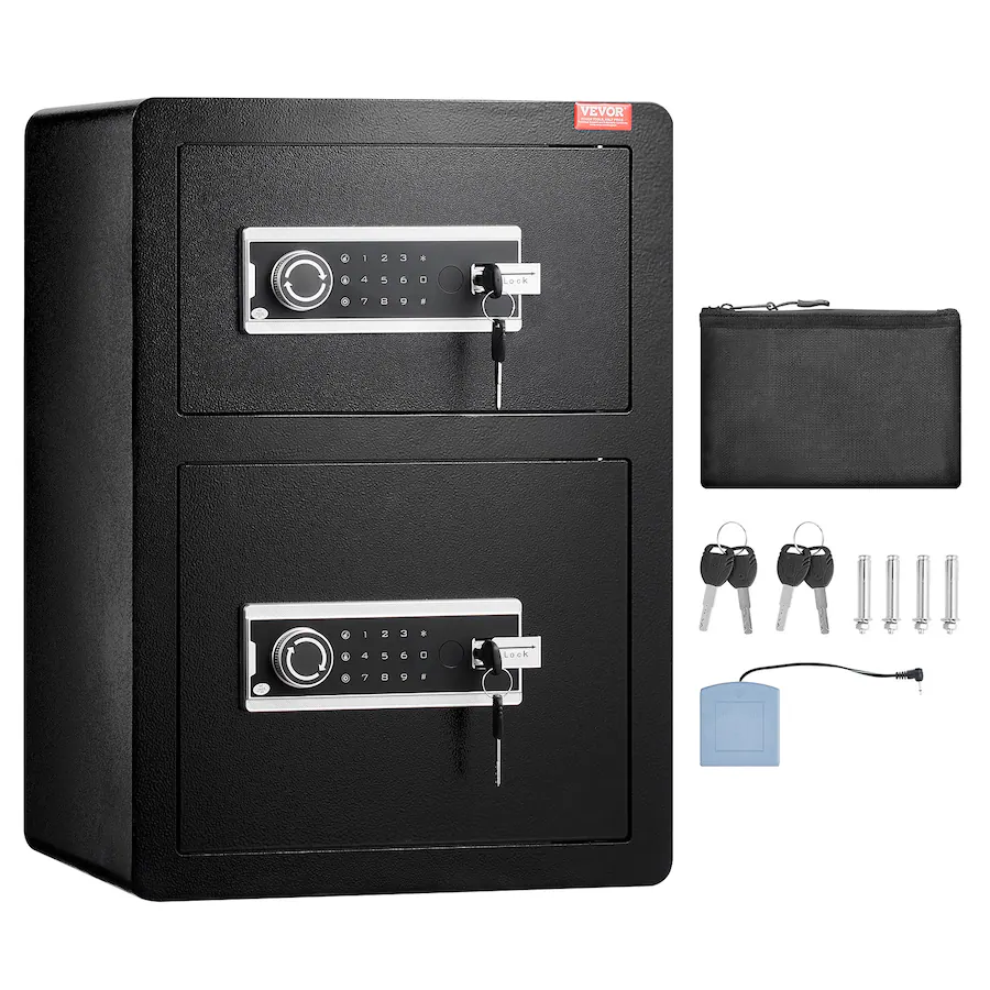 VEVOR Double Doors 3.5 cu.ft Safe Box with Key Lock & Password, Safe ...