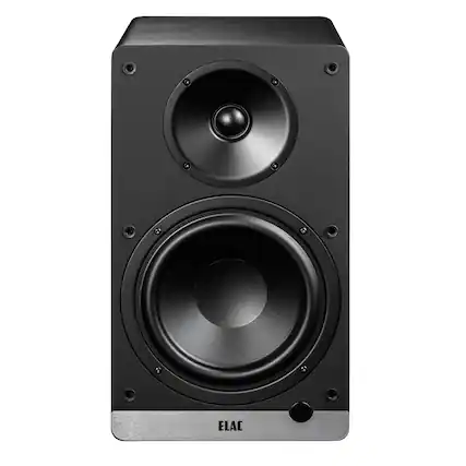 Front. ELAC - ELAC DCB61-BK Debut ConneX Powered Speaker - Black - Black/Gray.