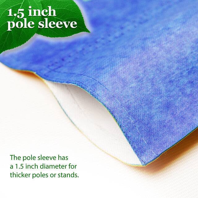 1.5 inch pole sleeve

The pole sleeve has a 1.5 inch diameter for thicker poles or stands.