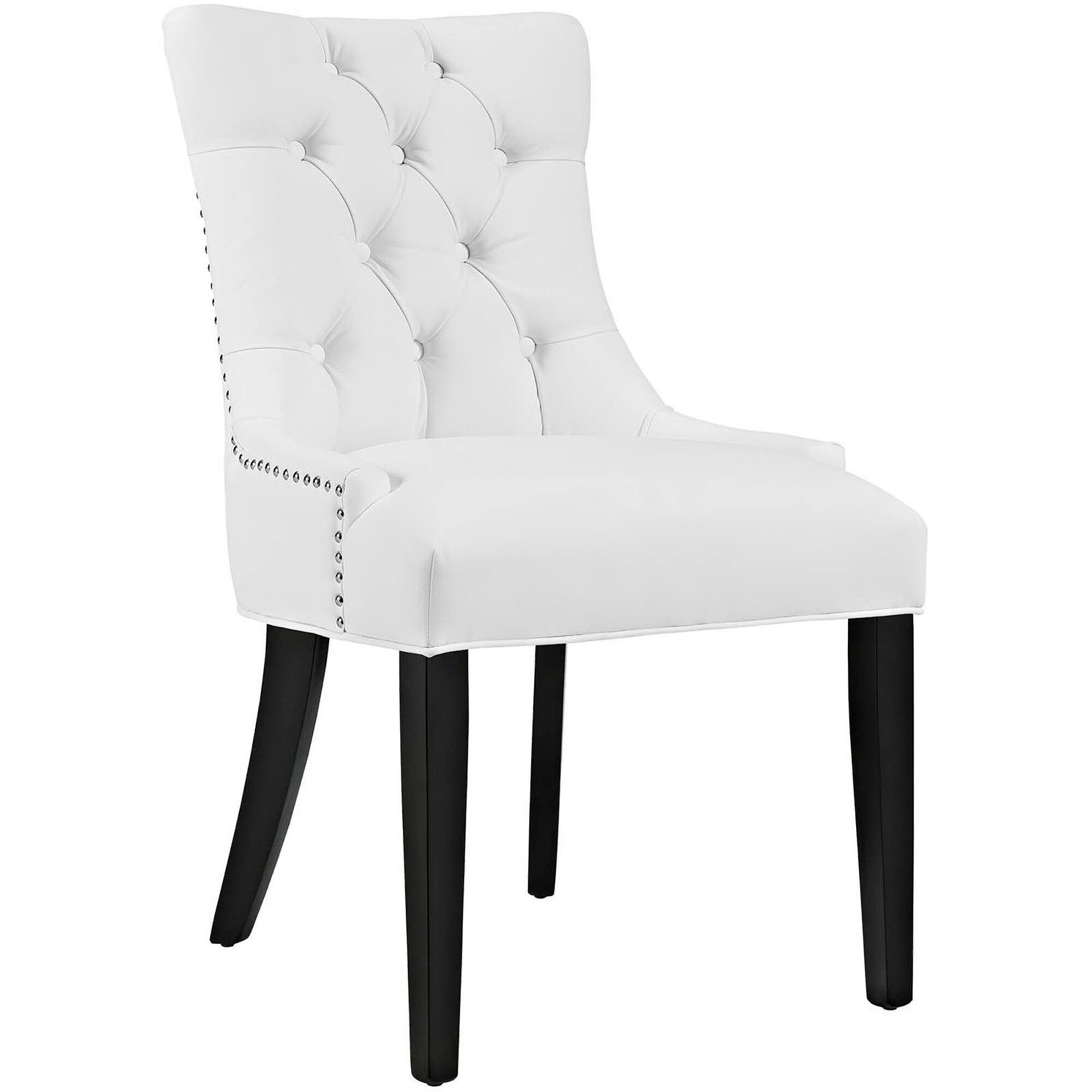 Left. Modway - Regent Vinyl Dining Side Chair Set of 2 - White.
