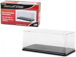 Collectible Display Show Case with Black Plastic Base for 1/24 Scale Models by Greenlight - Clear and Black
