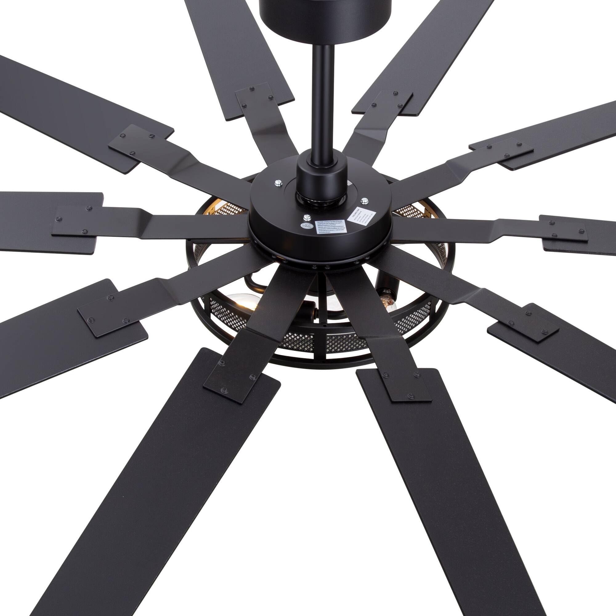 Alt View 9. Breezary - 60-inch Ceiling Fan with Light Kit, 10 Plywood Blades, DC Motor, 6-Speed Remote Control with Memory Function - Matte Black and Dark Walnut Color.