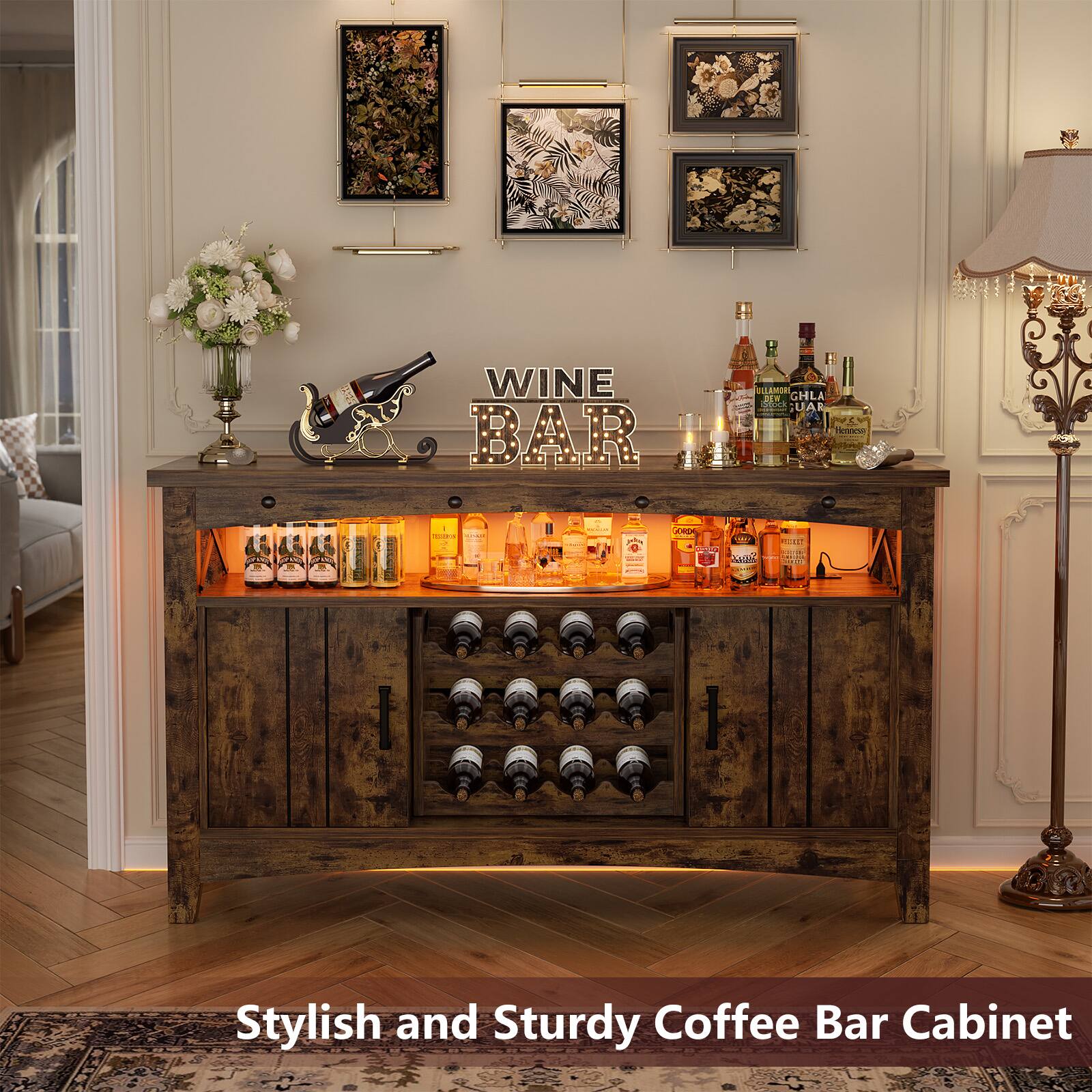WINE BAR  
Stylish and Sturdy Coffee Bar Cabinet