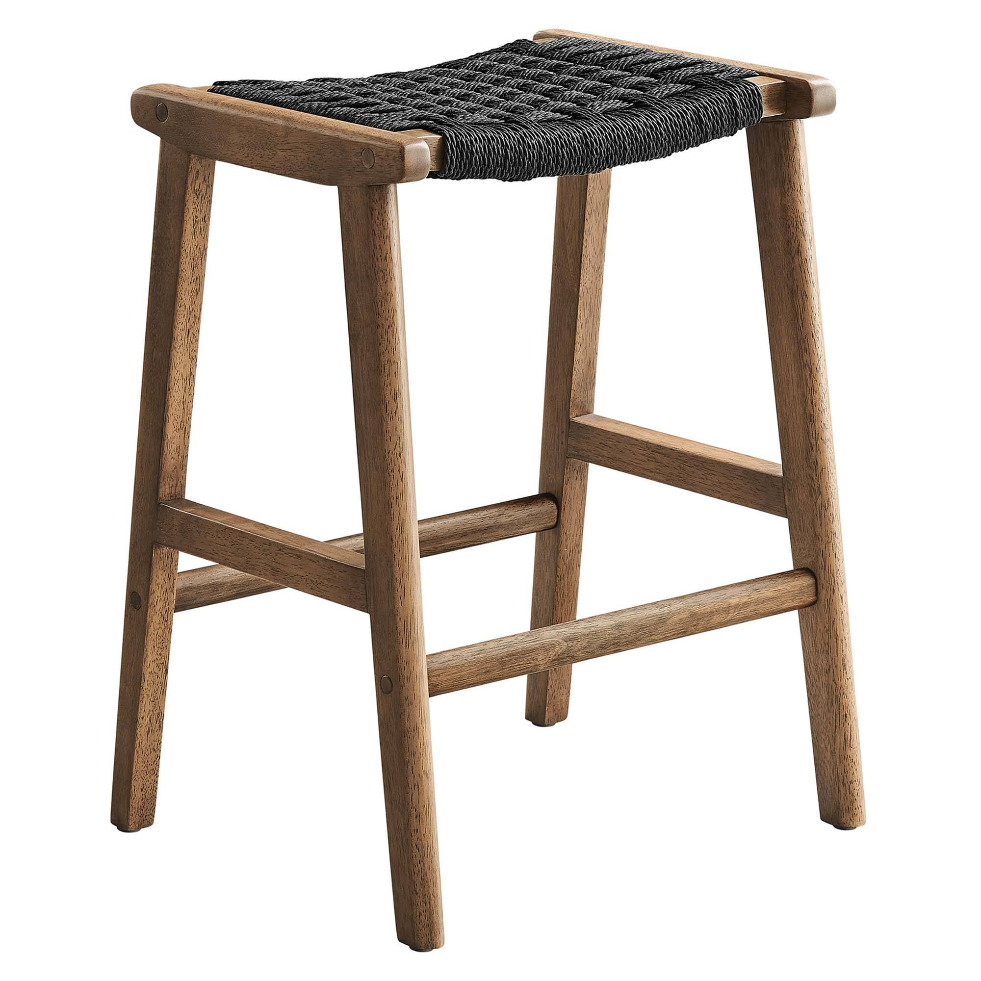 Back. Modway - Saoirse Woven Rope Wood Counter Stool Set of 2 by Modway - 0.