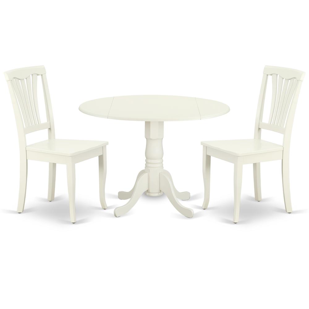 Back. East West Furniture - Dining Room Set Linen White - Brown.