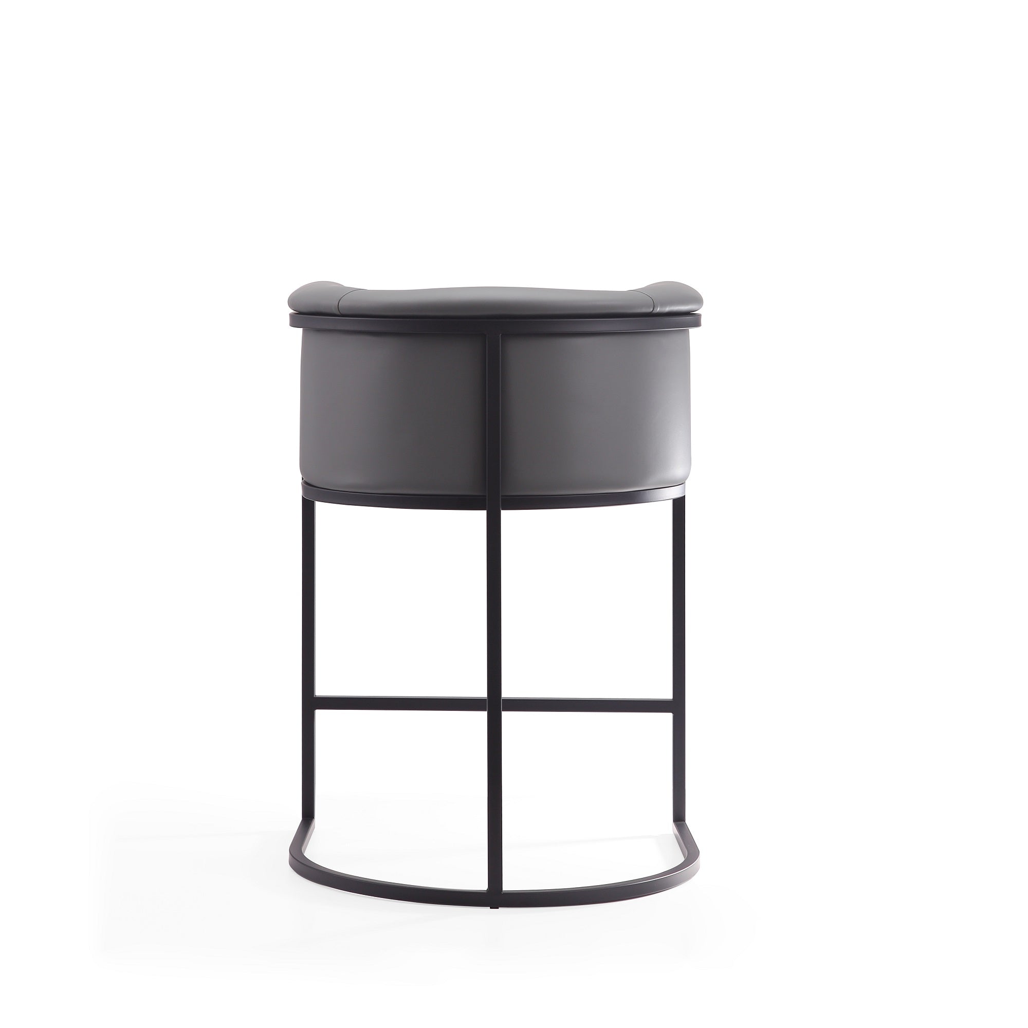 Alt View 2. Manhattan Comfort - Cosmopolitan Mid-Century Modern Metal Upholstered Counter Stool - Gray.