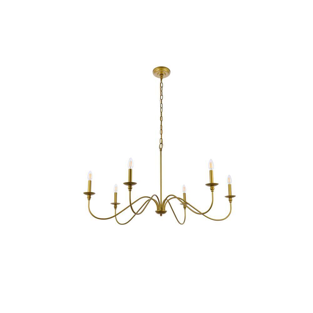 Left. Living District - Rohan 42 inch chandelier in brass - Brass.